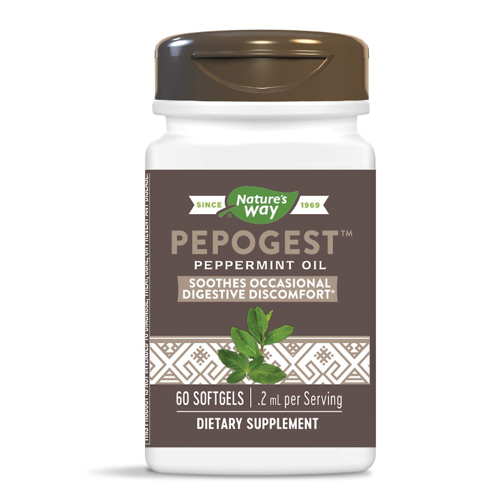 Nature's Way Pepogest Enteric-Coated Peppermint Oil, Gastro gut, 60 Count (Pack of 2)