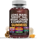 AGE Mushroom Lion's Mane חניכיים - תוסף Mushroom עם Reishi, Cordyceps - 60 Count