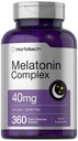 Horbäach Melatonin 40 מ"ג מורכב | 360 טבליות מלוטש מהיר | תוסף למבוגרים | עם Chamomile ו Ashwagandha | Vegetarian, non-GMO, Gluten Free Free
