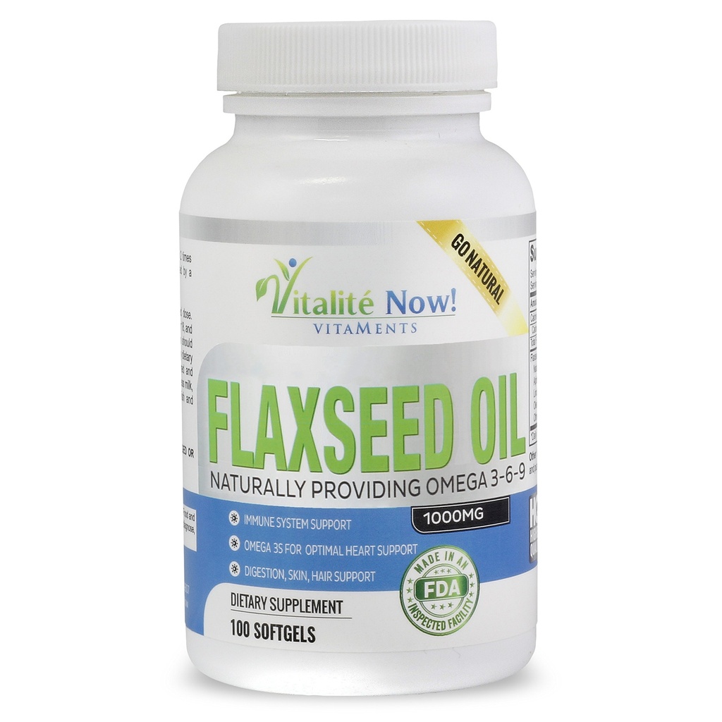 אורגני Flaxseed Oil Softgels - 1000 מ"ג Premium, וירג'ין קר Pressed from Flax Seeds - Hair Skin & Nails Support - אומגה 3-6-9 תוסף - 100 Count - יותר מ 3 חודשים אספקה!