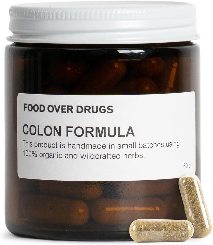 מזון מעל סמים קול פורמולה - Advanced Colony Cleanse Herbal Band with Cascara Sagrada, Psyllium Husk, Dandelion Root, ג'ינג'ר ו Marshmallow - Plant-based Support Supplement [60 ct]