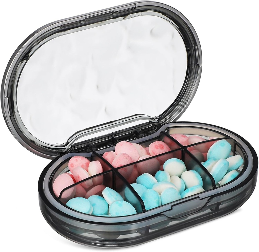 Portable Medicine Case קומפקטי גלולות מארגנת עם השוואתיות מרובות עבור עיצוב קל משקל נסיעות חותם הגנה Stylish מים ריפפל מופיע עבור כל יום שימוש ותכשיטים אחסון