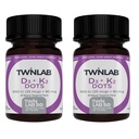 ויטמין Twinlab D3 1000 + K2 Dots - Bone & Heart Health - Immune Support - 25 mcg, 60 טבליות (1000 IU) (2 Pack)