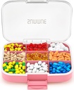 מארגנת גלולת גלולות גדולה, 9 השוואתיות Portable Travel Pill Box Case Moisture Proof, XL Container Piller Holder עבור ויטמינים, שמן Cod Liver, תוספים, תרופות (Pink)