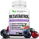 תוספת כוח Resveratrol 1568mg - 180 קפסולות - 3 חודשים אספקה | תוסף Antioxidant | Natural Trans-Resveratrol Pills