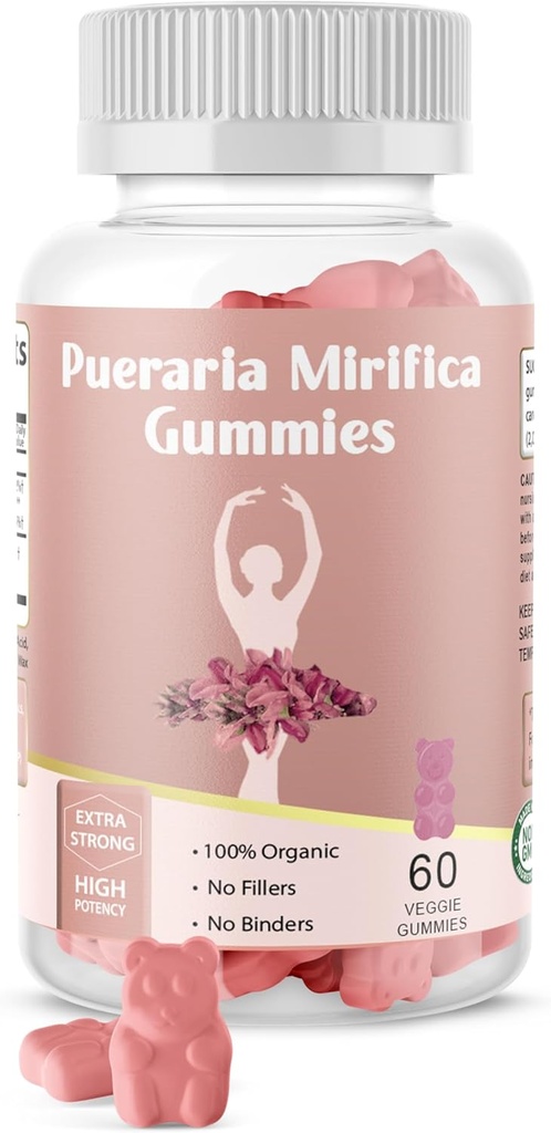 Pueraria Mirifica Gummy אורגני תוסף - Pure Root 10:1 מוגדל לחלץ 60 Veggie חניכיים, Premium - עבור Transgender. נשים, גברים
