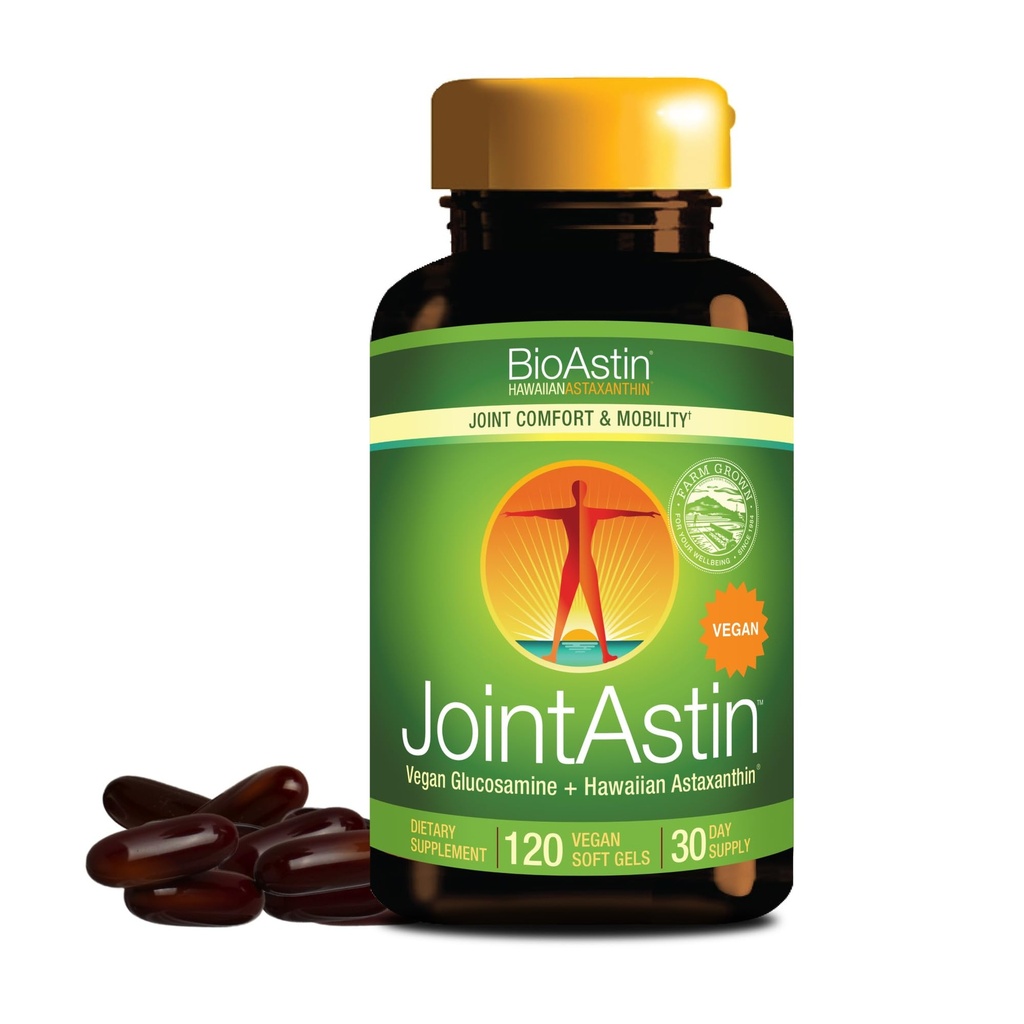 Nutrex הוואי Joint Astin - 12 מ"ג, 120 Softgels - תוספת תמיכה משותפת עם Glucosamine & BioAstin הוואי Astaxanthin - Farm-Direct Antioxidant Joint, Eye, Skin & Immune System בריאות*