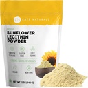 קייט Naturals Sunflower Lecithin אבקה עבור לחם בלינג, חניכיים, בישול. תוסף Lecithin עבור Clogged Milk Docts. Substitute עבור אבקת Soy Lecithin (12oz, non-GMO)