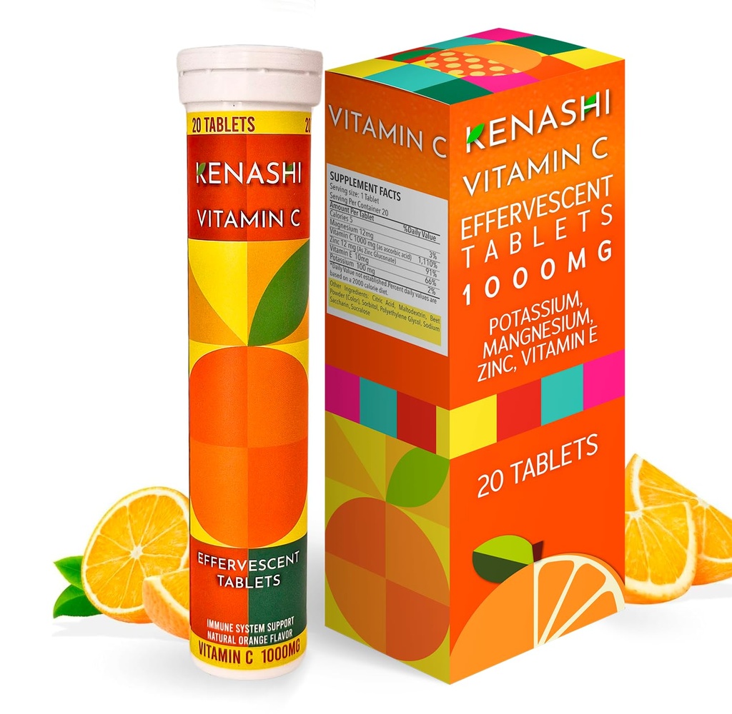 ויטמין C 1000mg Effervescent טבליות עם Zinc Potassium Magnesium E ויטמיןa C Efervescente paraבוגרo Zinc ו ויטמין C 20 טבליות