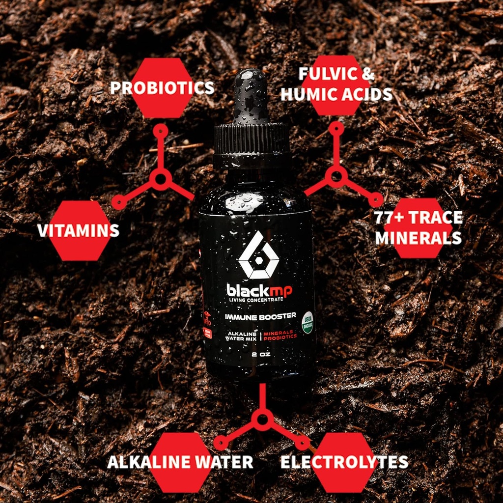 Immune Booster Drops - תרופות כיתה Fulvic & Humic Acids & USDA מוסמך אורגני Probiotics. שחזור בריאות, חיזוק מערכת החיסון ופונקציות בודיאליות. 2oz