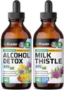 BIO KRAUTER אלכוהול Detox Tincture 4 Fl. Oz. & Milk Thistle Tincture 4 Fl. Oz.