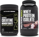 NutraBio Creatine Monohydrate, Unflavored, 300g ו Whey חלבונים Isolate, שוקולד Dipped Macaroon, תוסף Bundle - שריר אנרגיה, צמיחה שריר Lean, התאוששות וכוח