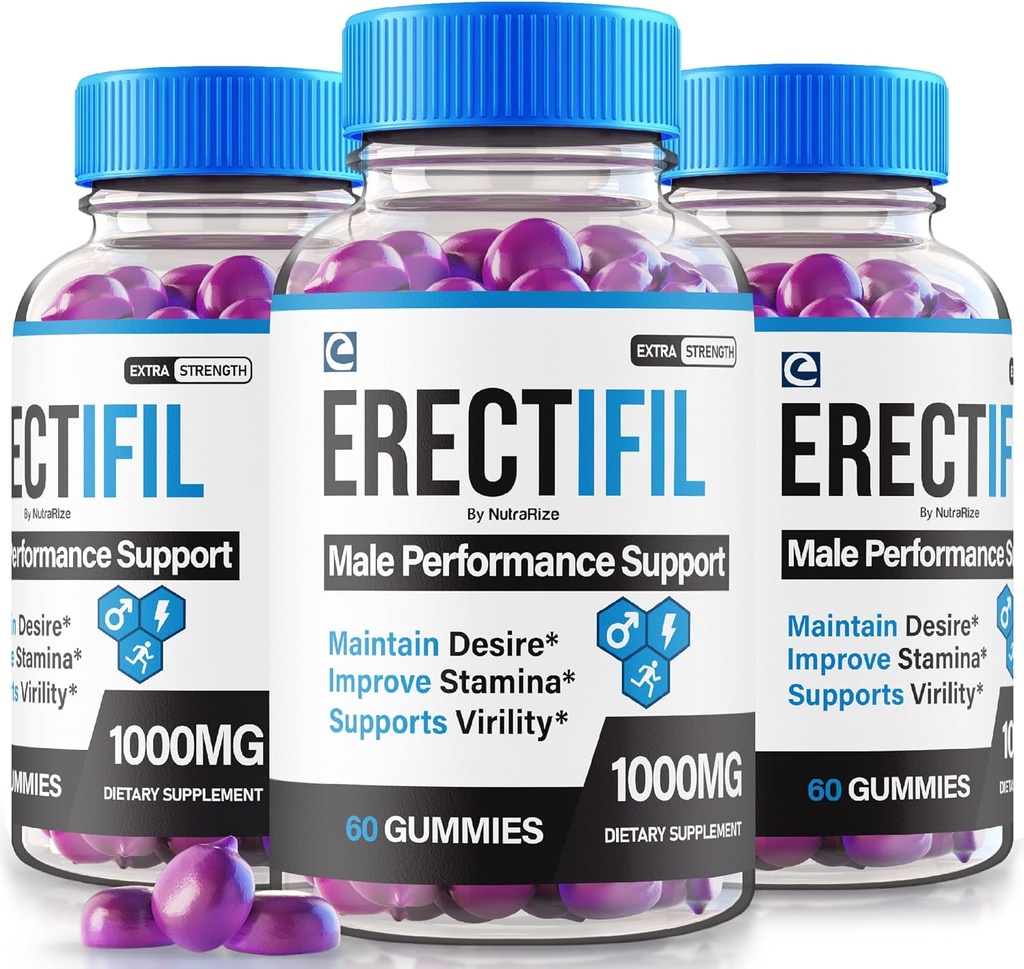 (3 Pack) Erectifil Gummies, Erectifil 1000 MG Gummies, All-Natural Formula Support for Men, Premium Male for Total Health and Peak Performance, Erec tifil Gomitas Reviews (180 מסטיקים)
