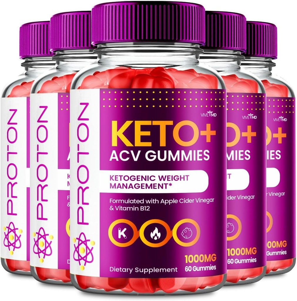 VIVE MD Proton Keto ACV Gummies Advanced Weight Management, חלבונים Keto ACVmies, Proton Keto Plus Gummies עם Apple Cider Vinegar תוסף 1000mg, Proton Keto+ACVmies ביקורות (5 Pack)