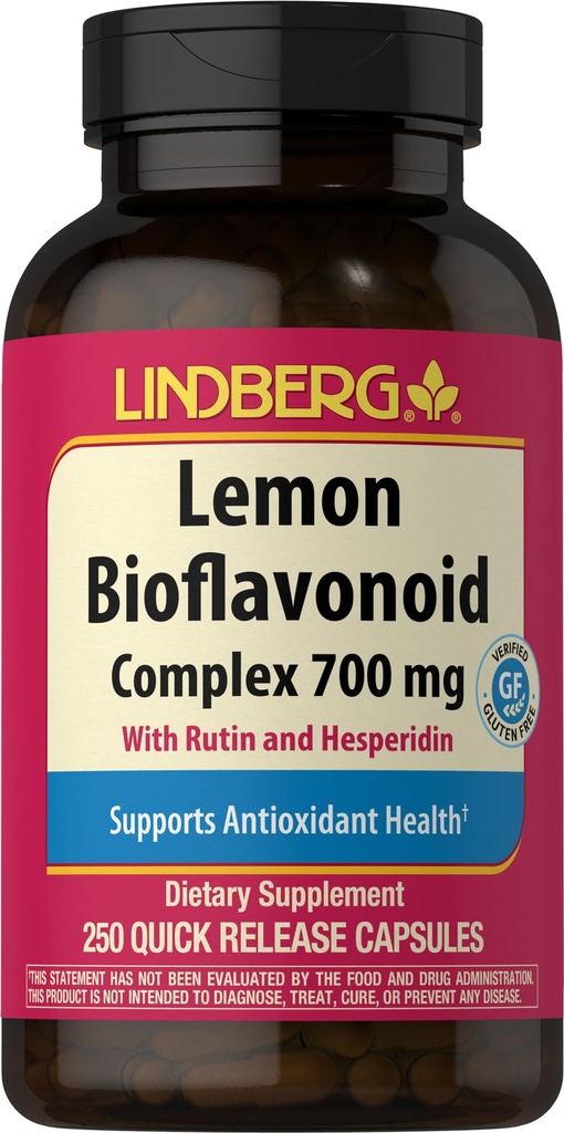 לינדברג לימון Bioflavonoid Complex | 700mg | 250 קפסולות | תוספת עם Rutin ו Hesperidin | Non-GMO, Gluten Freeten
