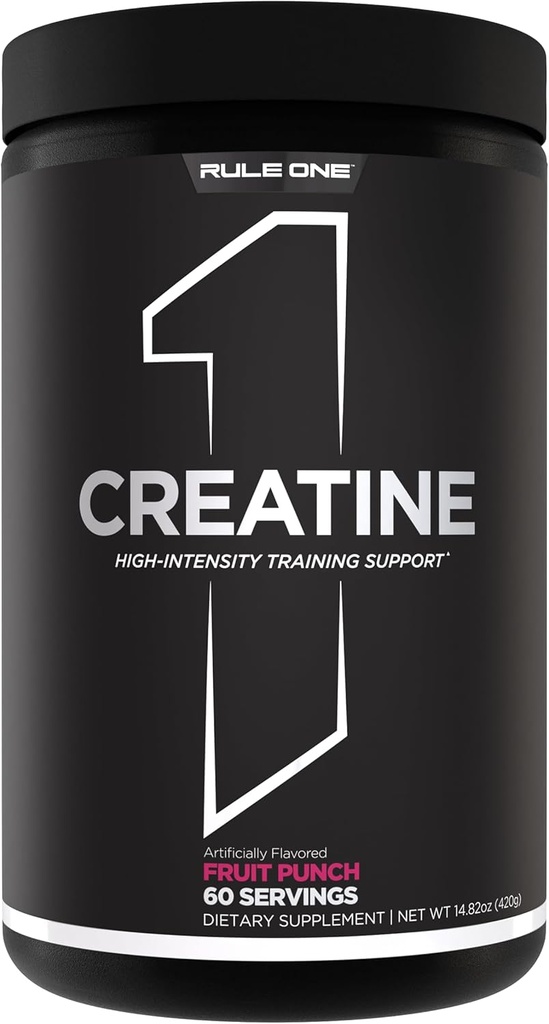 כלל 1 אבקת Creatine - Pure Micronized Creatine Monohydrate עבור גבוה אינטנסיבי פעילות גופנית Lean גוף תמיכה, פלבדורed ולא משועבד (60 משרתים, פירות Punch)