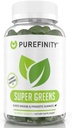 PUREFINITY Daily Super Greens Gummies with Spirulina, Spinach, ברוקולי, Beet Root, Acai, וירקות אחרים, All-in-One Veggie - Non-GMO, Gluten Free, טבעוני, 60 הרוזן