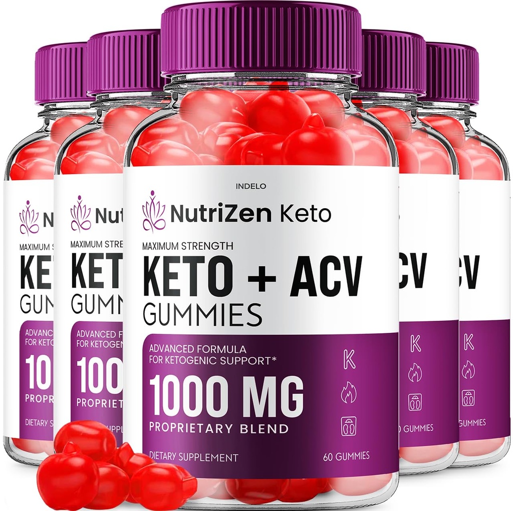 (5 Pack) AcZen Keto ACV חניכיים - חומרים מזינים מתקדמים פורמולה Zen Keto Plus ACV מסטיקנים Apple Cider Vinegar Keto Foodszen ACV Gummies תוספי תזונה לגברים נשים (300 חניכיים)