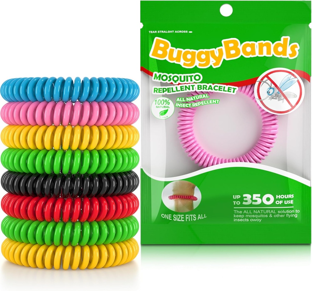 24 Pack Mosquito Rent Bracelets, Individually Wrapped Repellent Wristbands, DEET Free, Natural and Waterהוכחה Band