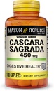 MASON NATURAL Cascara Sagrada 450 מ"ג, תוסף צמחי לתמיכה פונקציונלית נורמלית, 100 Caplets