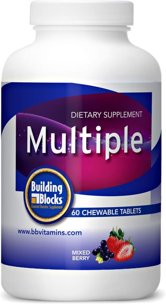 בניין בלוקים Chewable ויטמינים עבור חולים באריאטר, מעורב ברי פלאמור, 60 הרוזן