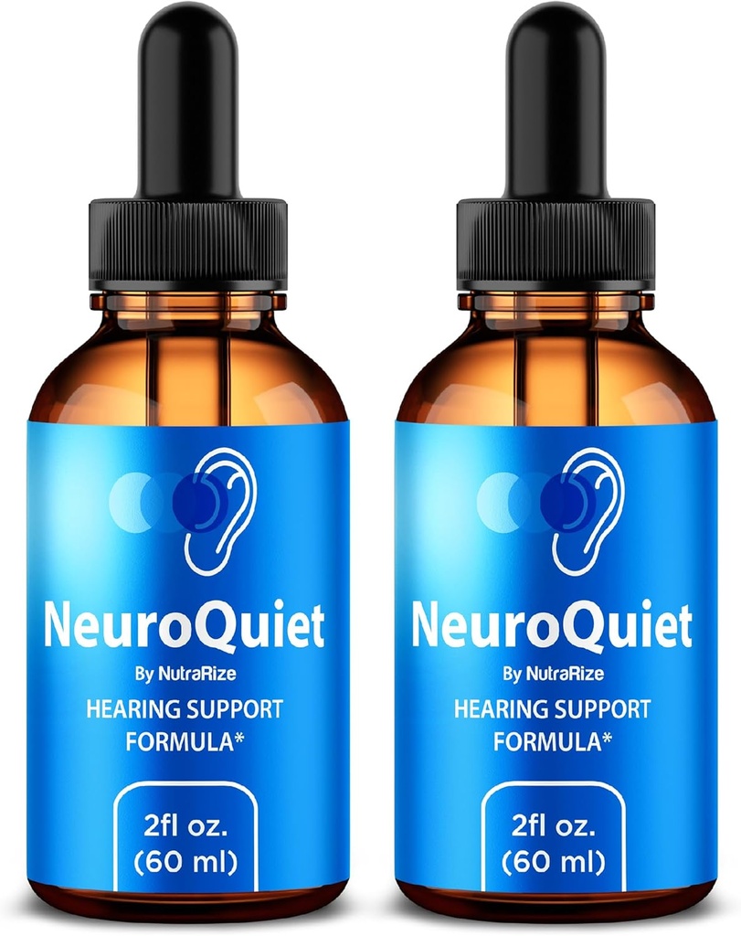 NutraRize (2 Pack NeuroQuiet Drops - פורמולה תמיכה שמיעה רשמית עם חומרים טבעיים, נקיים כדי לעזור לשמור על בריאות האוזן, Premium Gotas Review (60 משרתים)