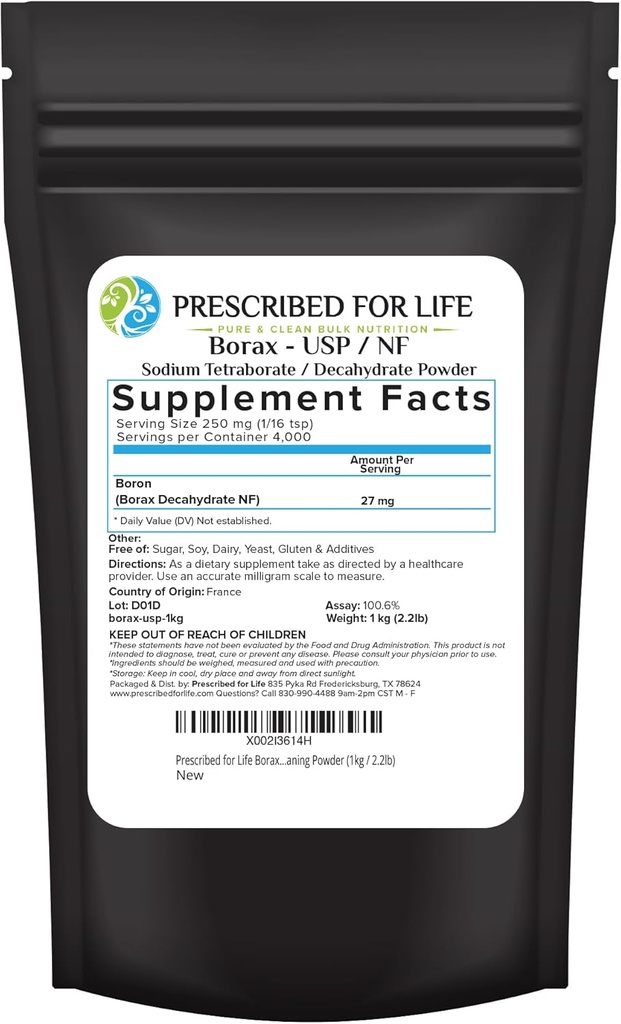 פורסם עבור Life Borax אבקת, Pure USP NF כיתה All Natural Sodium Borate אבקה, כביסה ביתית Booster, Slime Activator & Multipurpose ניקוי אבק (1kg / 2.2lb)
