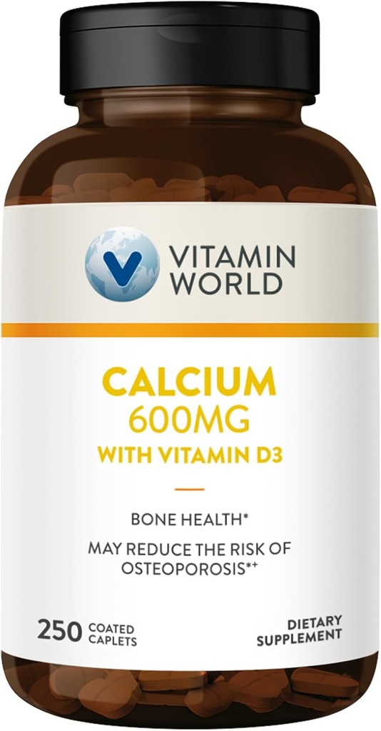 ויטמין World Calcium 600 מ"ג + ויטמין D3 250