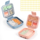 Dynippy Daily Pill מארגנת 5 השוואתיות Portable Moisture Proof Small Pill Case for Pocket Purse Travel Pill Box Portable Diet Oil Holder Container (כחול ורוד)