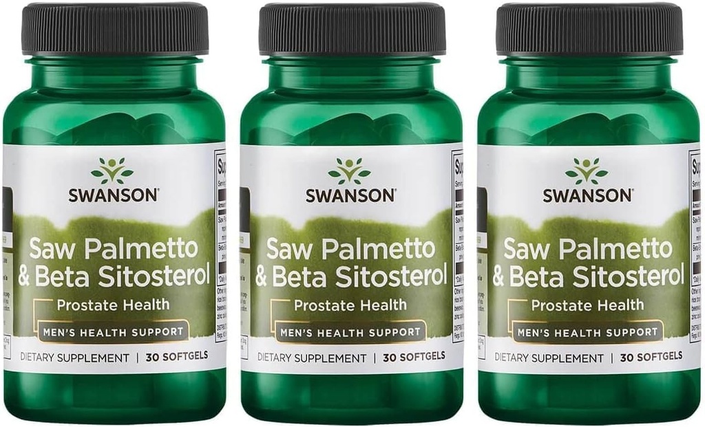 Swanson Saw Palmetto ו Beta Sitosterol 30 Sgels (3 Pack)