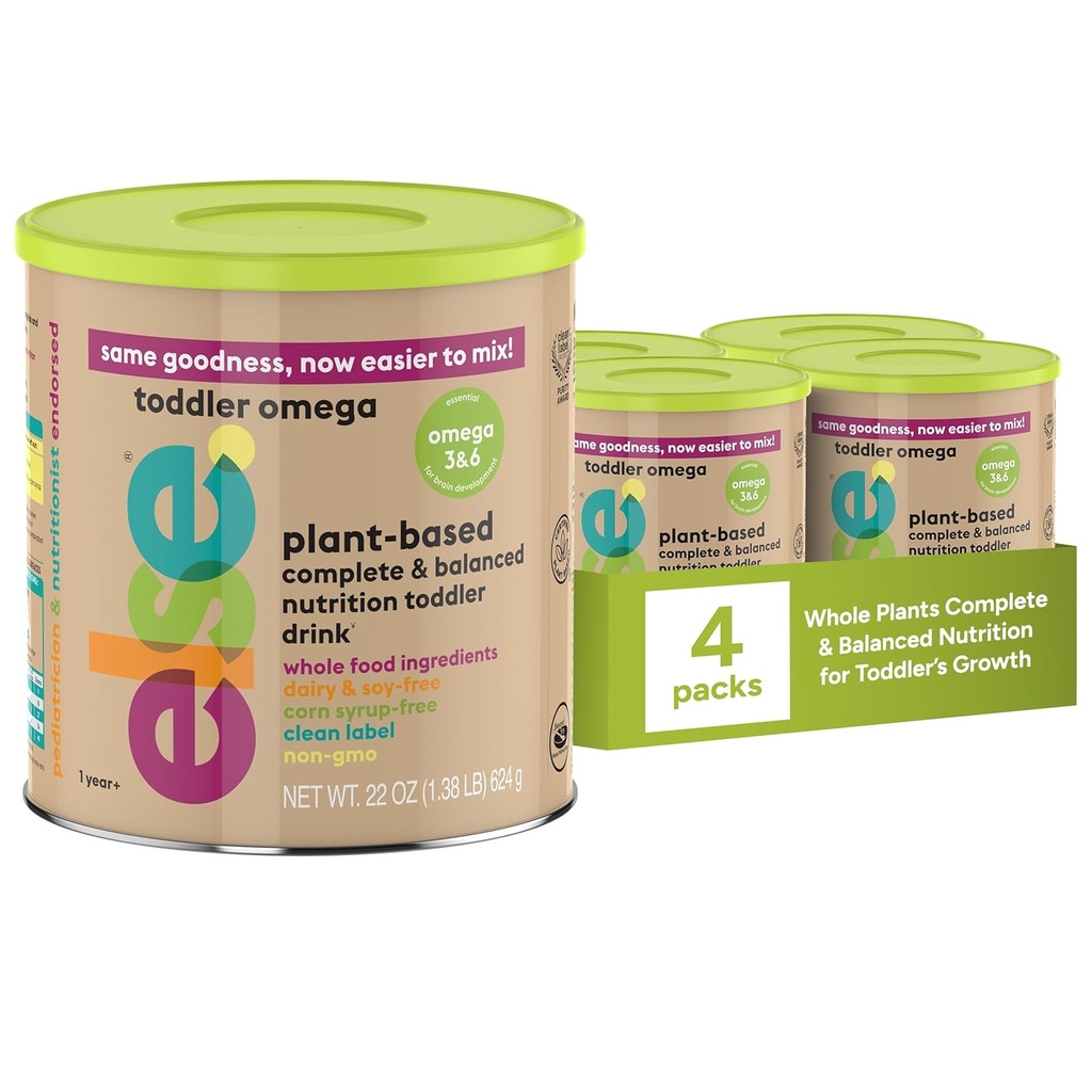 עוד טוילר פורמולה 12-36 חודשים - Plant-based, Milk-Free & Lactose-Free Baby Formula - Milk Free Formula, אומגה 3 & 6 לפיתוח המוח - Soy Formula Alternative, (22 oz, 4 Pack)