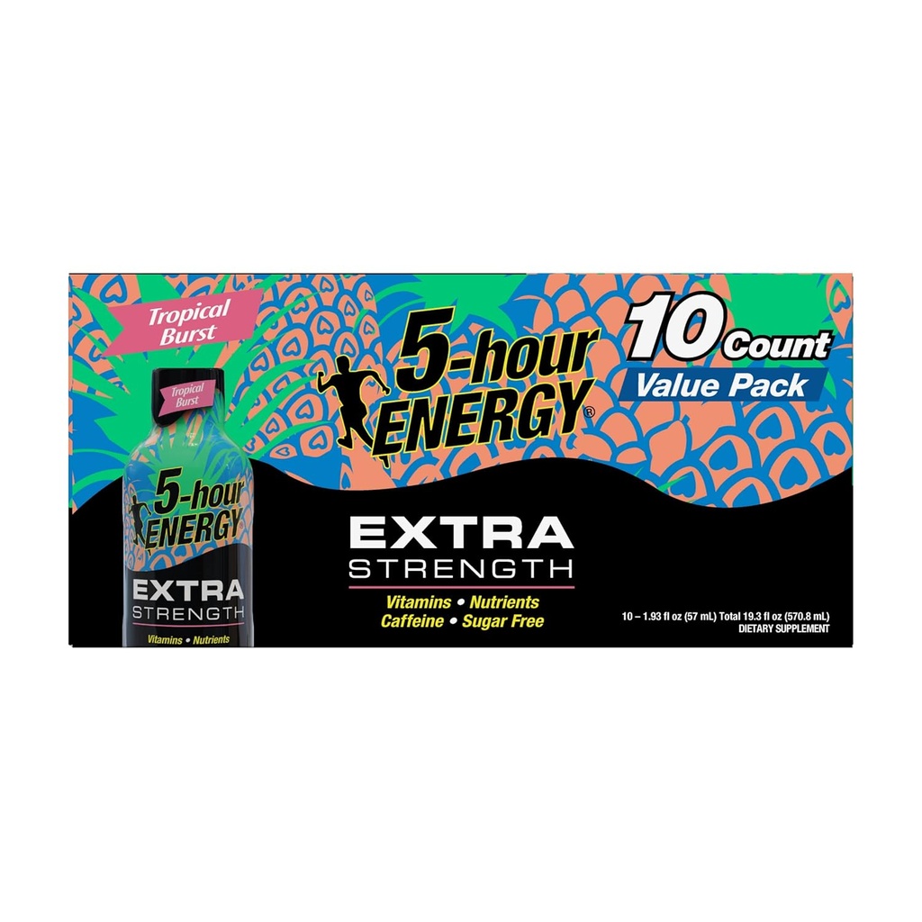 5-hour Energy, Shot Extra Strength, Tropical Burst, 1.93 Fl Oz, 10 Count