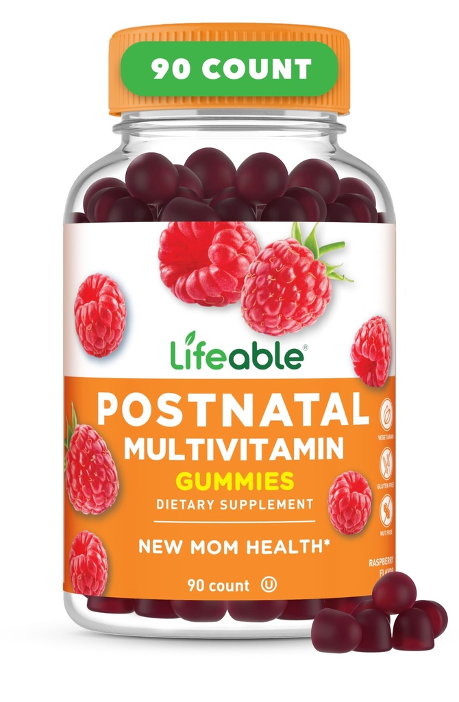 חיים לאחר הלידה Multivitamin עם ברזל, צ'קלין ו- Iodine | ויטמינים מולדים גדולים לנשים להניק | תוספי מזון שאינם GMO non-GMO