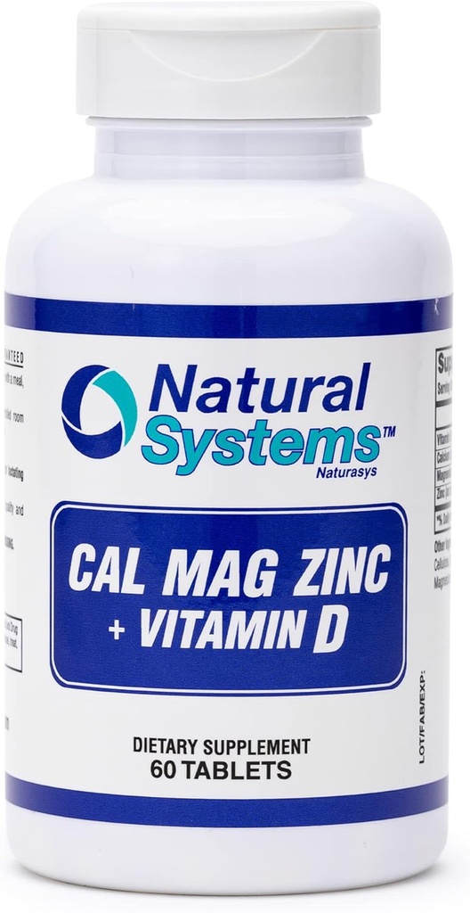 Calcium Magnesium Zinc ויטמין D 60 טבליות על ידי מערכות טבעיות - Calcium Magnesium Zinc ו VIT D תוספי עבור מערכת החיסון חזקה - תוספת מגנזיום עבור מערכת החיסון