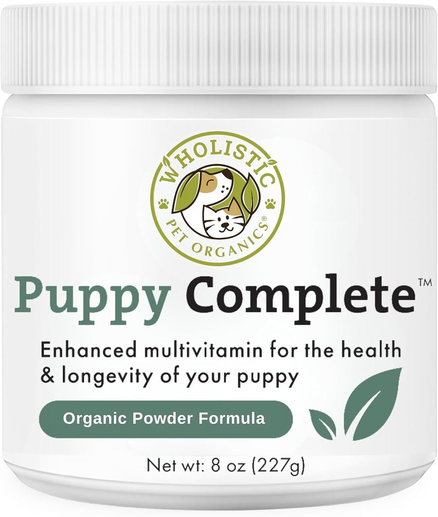 Milistic Pet Organics Puppy Complete - כלב רב ויטמין אבק - 8 Oz - ויטמינים לכלבים יומי ותוספים עבור מזון תוצרת בית - מערכת החיסון, עור, קואט & בריאות כללית - קטן וגדול Puppies