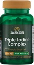 Swanson Triple Iodine Complex-Natural תוסף Vital Thyroid Support-Promotes Metabolic Function, הגדלת Red Blood Cell הפקה, & Heart Health-(60 קפסולות, 12.5 מ"ג כל אחד) 1 Pack