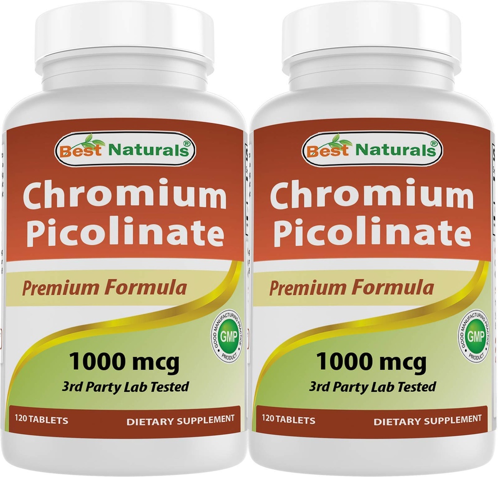 Best Naturals Chromium Picolinate 1000 mcg 120 טבליות (Pack of 2)