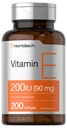 Horbäach ויטמין E Softgel קפסולות 200 IU | 90 מ"ג תוסף | 200 Count | Non-GMO ו Gluten Free Formula