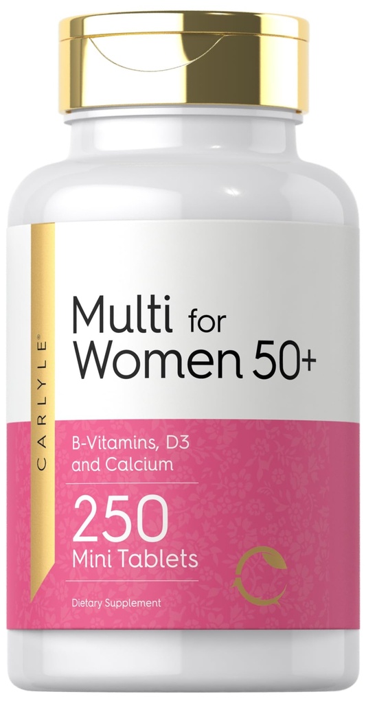 Carlyle Multivitamin for Women 50 Plus | 250 מיני טבליות | Iron Free Supplement