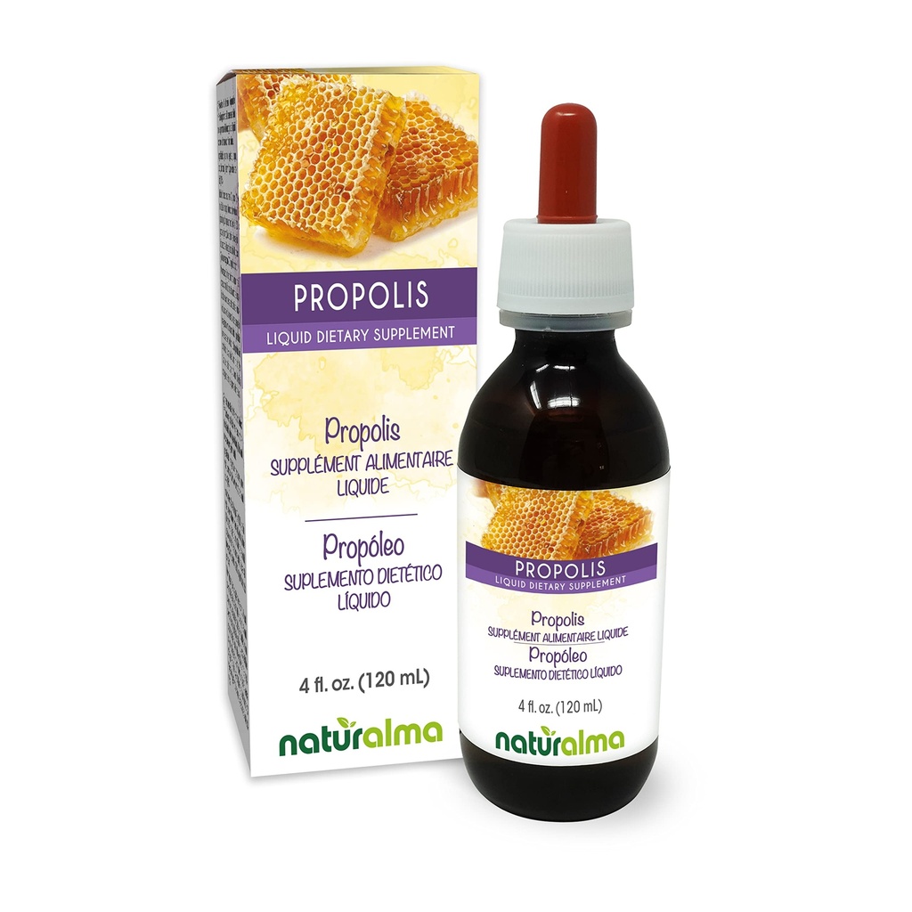 Naturalma Propolis (Propolis) Resin Alcohol-Free Tincture - 4 oz תמצית נוזלי טיפות - תוספת תזונתית