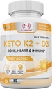 ויטמין K2 + D3 עם Calcium - העצם, הלב ו Immune פורמולה - K2 D3 ויטמין תוסף לנשים וגברים - 60 קפסולות