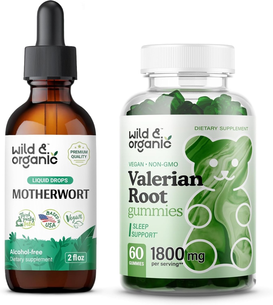 Wild & Organic Motherwort Tincture 2 fl oz & Valan Root Gummies
