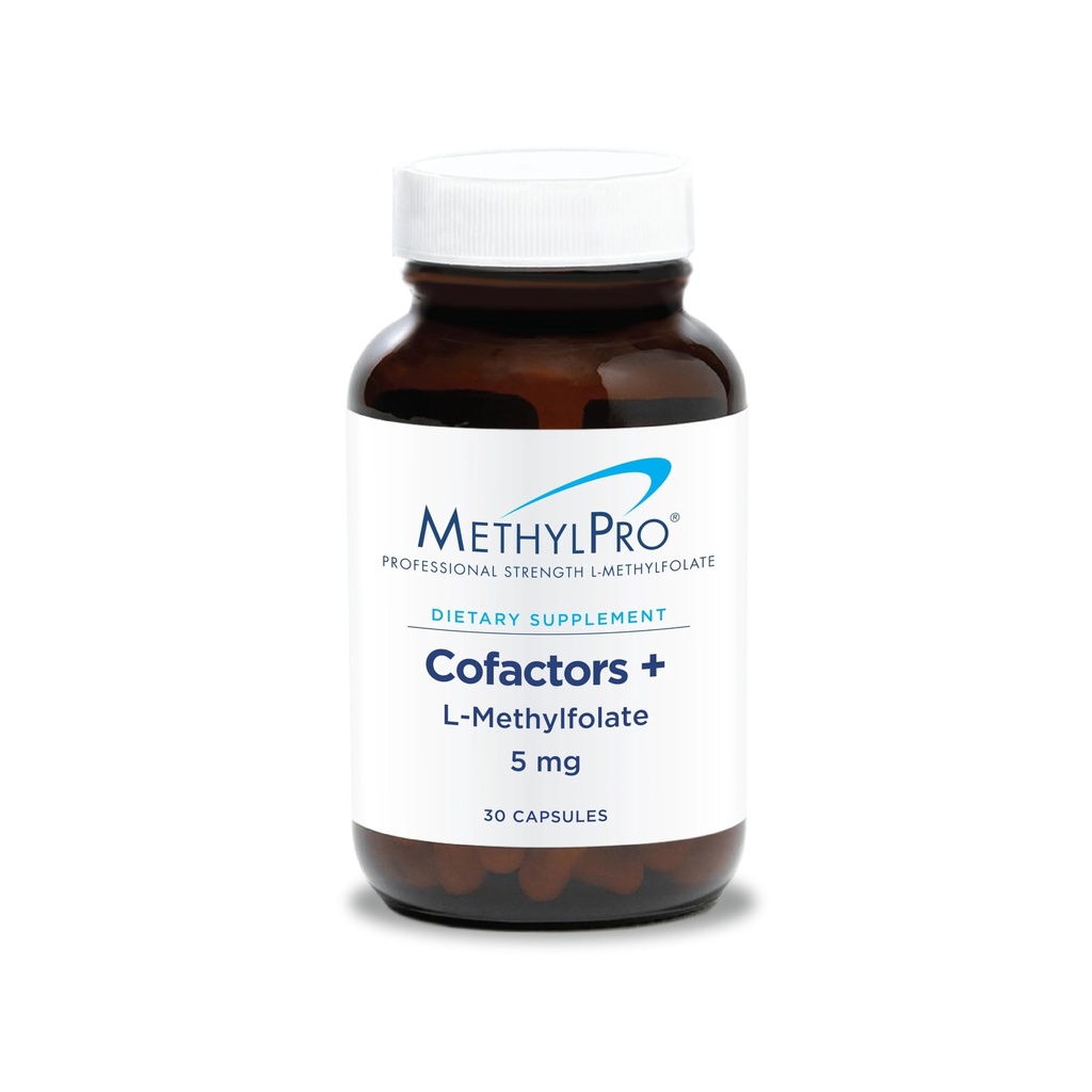 MethylPro L-Methylfolate 5 מ"ג + Cofactors - L Methyl Folate תוספת עבור נשים וגברים, methylated ויטמין B9 (5-MTHF) עם B6 ו B12 לבריאות המוח, פוקוס ו Calm - 30 קפסולות (Pack של 1)