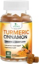 Turmeric Curcumin תוספת חניכיים - 95% Curcuminoids עם Turmeric ג'ינג'ר, Black Pepper עבור הטוב ביותר Absorption, התמיכה המשותפת של הטבע, Non-GMO, Gluten Free, Tasty Cinnamon Flavor - 60 חניכיים