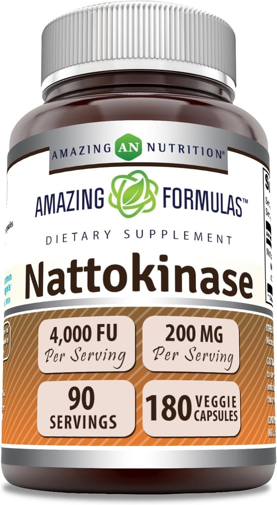 פורמולה מדהימה Nattokinase Dietary תוספי 100 מ"ג Veggie קפסולות תוסף | 2000 FU Enzyme Activity | Non-GMO | Gluten Free | Made in USA (180)