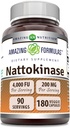 פורמולה מדהימה Nattokinase Dietary תוספי 100 מ"ג Veggie קפסולות תוסף | 2000 FU Enzyme Activity | Non-GMO | Gluten Free | Made in USA (180)