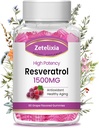 סוכר חינם Resveratrol חניכיים - תוספת גבוהה פוריות Resveratrol עבור Antioxidant, הזדקנות בריאה, העור, המוח, אורגני - 60 חניכיים