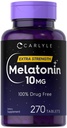 קרליל מלטונין 10mg | 270 טבליות | עם L-theanine | Vegetarian, non-GMO, Gluten Free Supplement