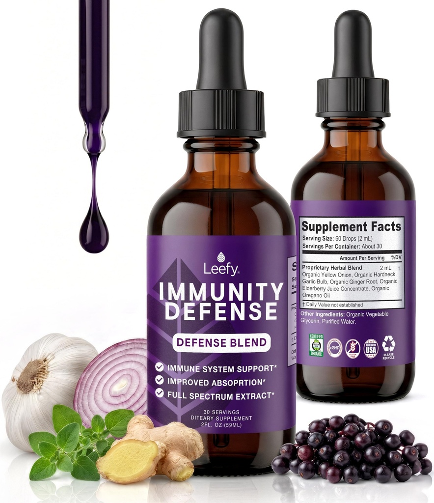 ליריד אורגניs Immunity Defense - אורגני Immune Support Supplement, Fast Absorbing Immunity Supplement, Immune Boosters for Adults, Immune Boost, Immune System Booster, Immunity Boost - 2 Ozity Boost